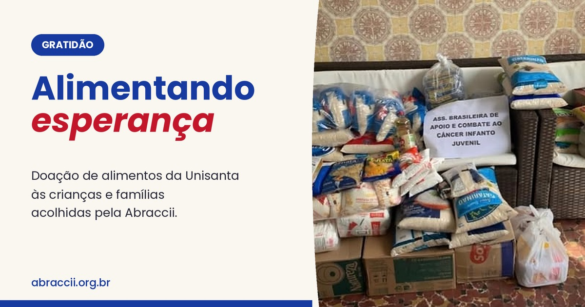 Doação de alimanetos da Unisanta à Abraccii